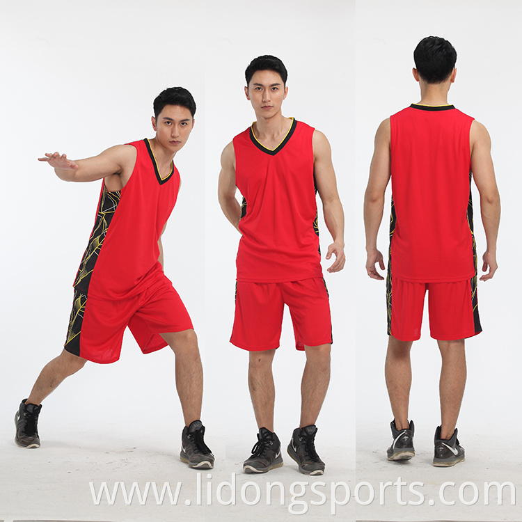 Custom school men basketball uniform design wholesale in china guangzhou lidong